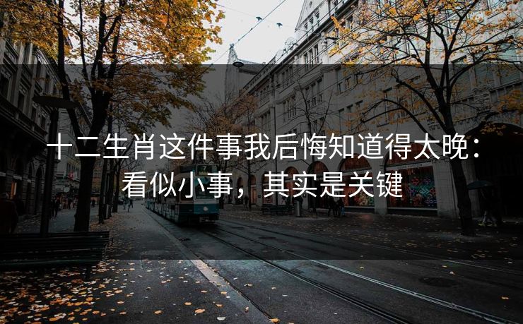 十二生肖这件事我后悔知道得太晚：看似小事，其实是关键